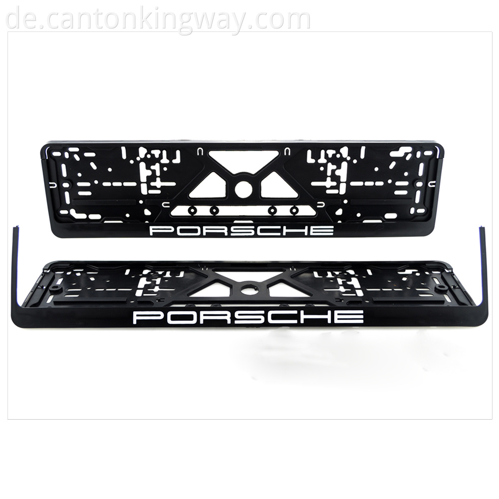 Kw E03 Euro License Plate Frame With Porsche Logo Detachable